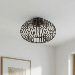 Lámpara de techo Lindby Rosalea, color cobre, metal, 40 cm, E27