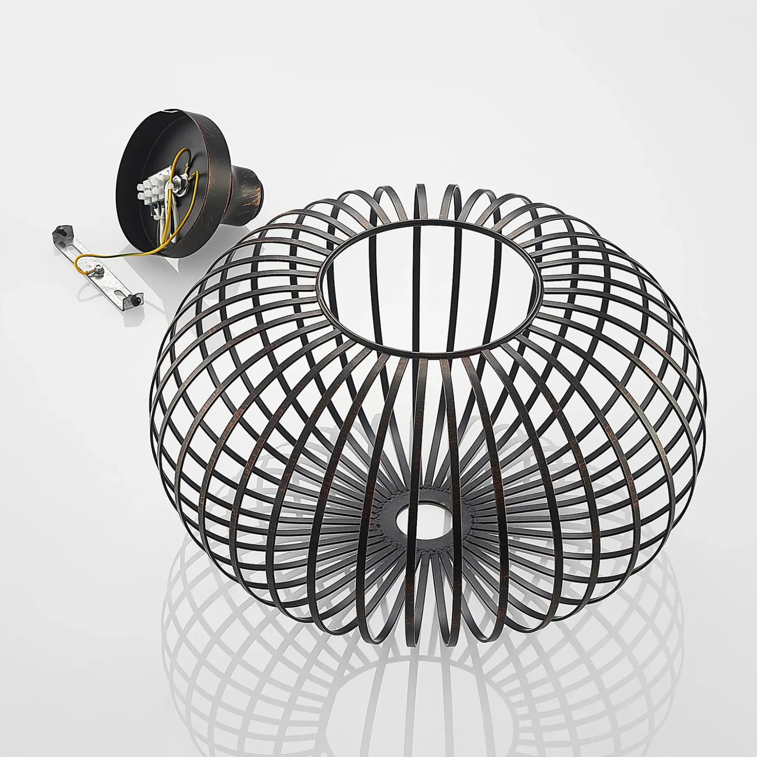 Lámpara de techo Lindby Rosalea, color cobre, metal, 40 cm, E27