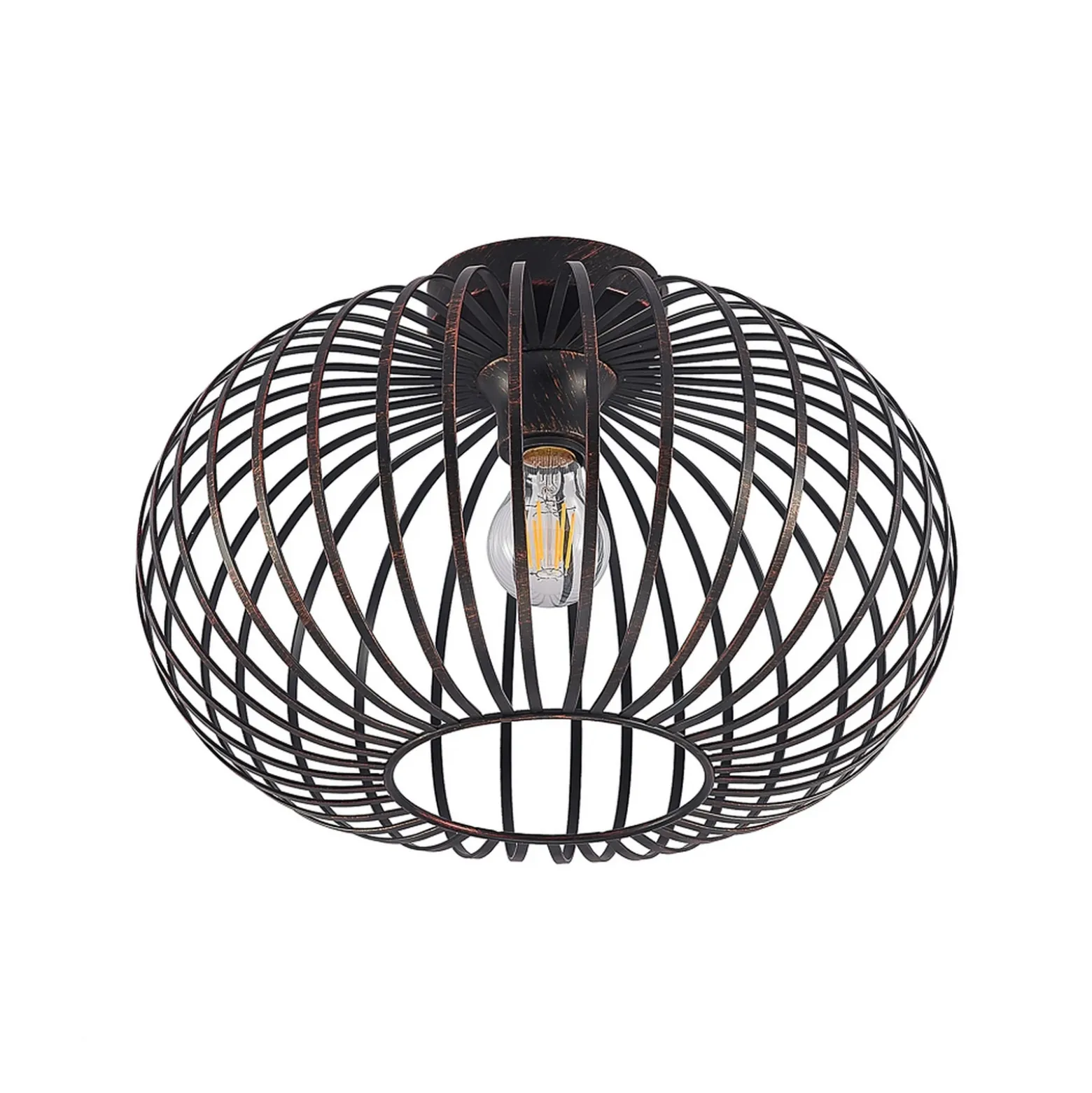 Lámpara de techo Lindby Rosalea, color cobre, metal, 40 cm, E27