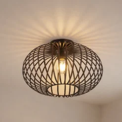 Lámpara de techo Lindby Rosalea, color cobre, metal, 40 cm, E27