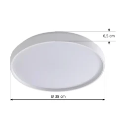Lámpara de techo Lindby Smart LED Mirren, blanca, metal, CCT, Tuya