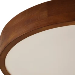 Lámpara de techo Lindby Tanju, Ø 50 cm, madera de caucho, 4 luces, E27