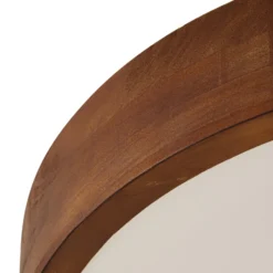 Lámpara de techo Lindby Tanju, Ø 50 cm, madera de caucho, 4 luces, E27