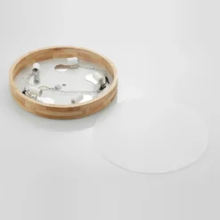 Lámpara de techo Lindby Tanju, Ø 60 cm, 5 luces, madera de caucho, E27
