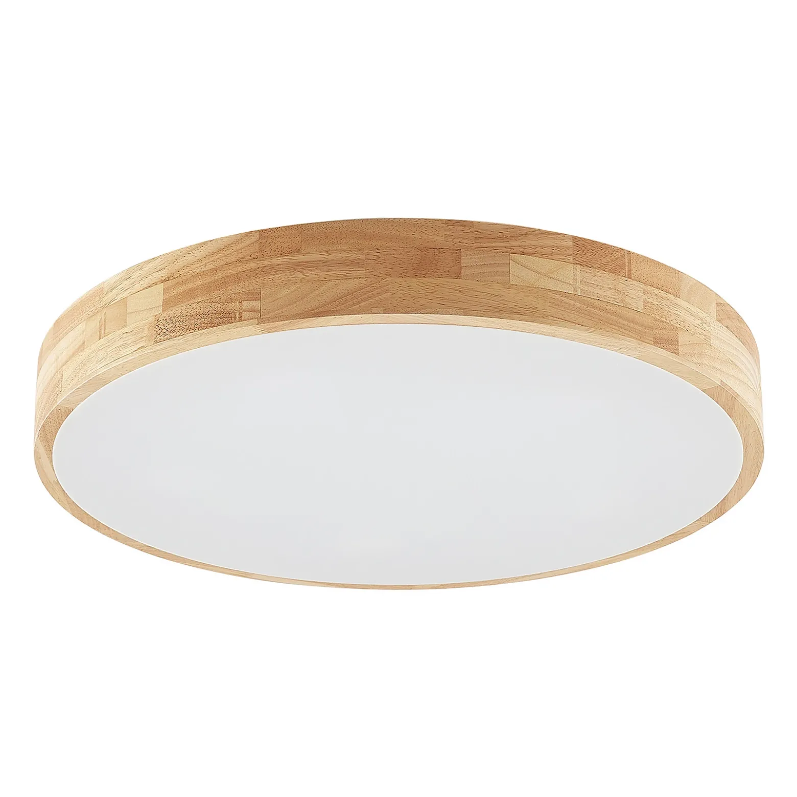 Lámpara de techo Lindby Tanju, Ø 60 cm, 5 luces, madera de caucho, E27