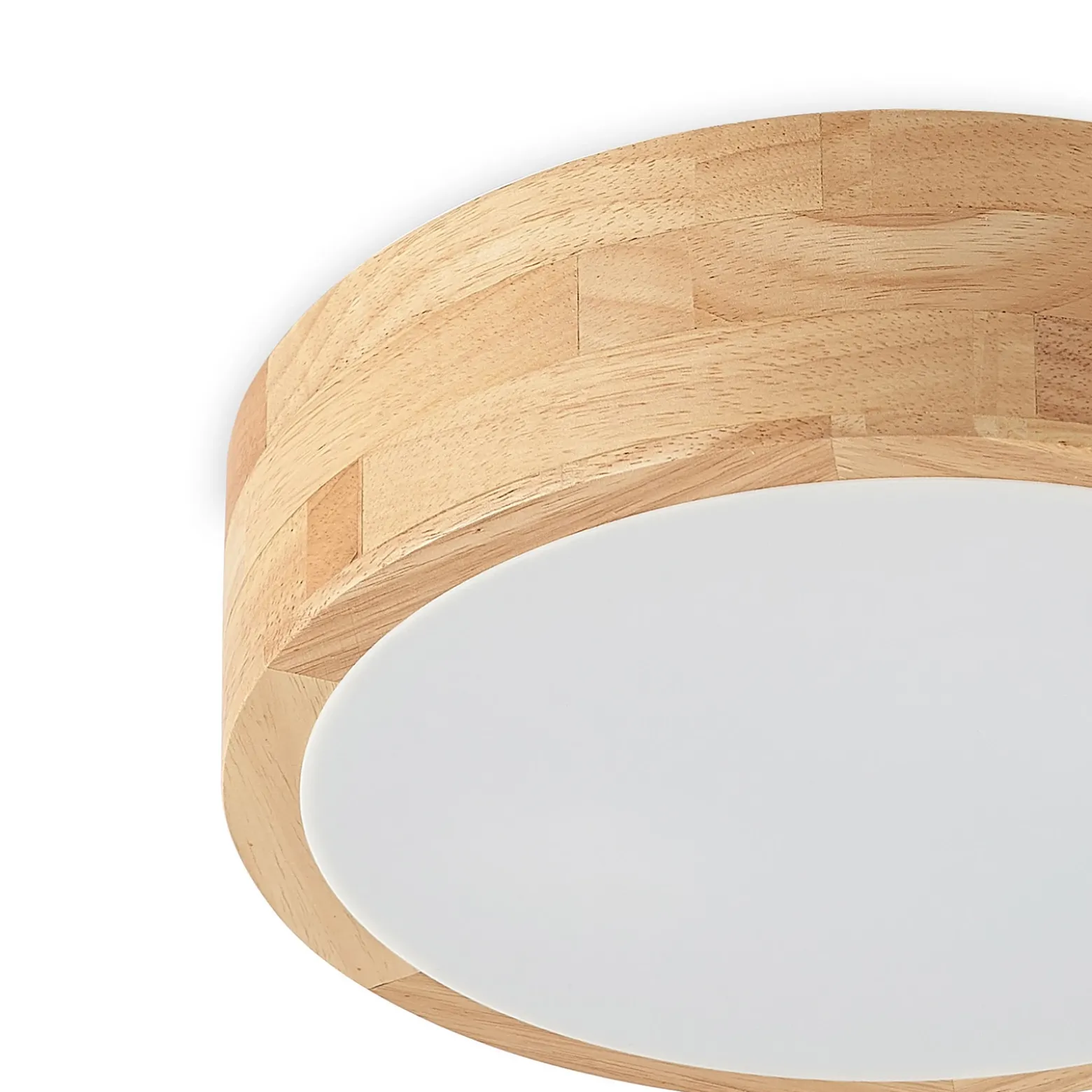 Lámpara de techo Lindby Tanju, Ø 30 cm, 2 luces, madera de caucho, E27