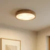 Lámpara de techo Lindby Tanju, Ø 50 cm, 4 luces, madera de caucho, E27