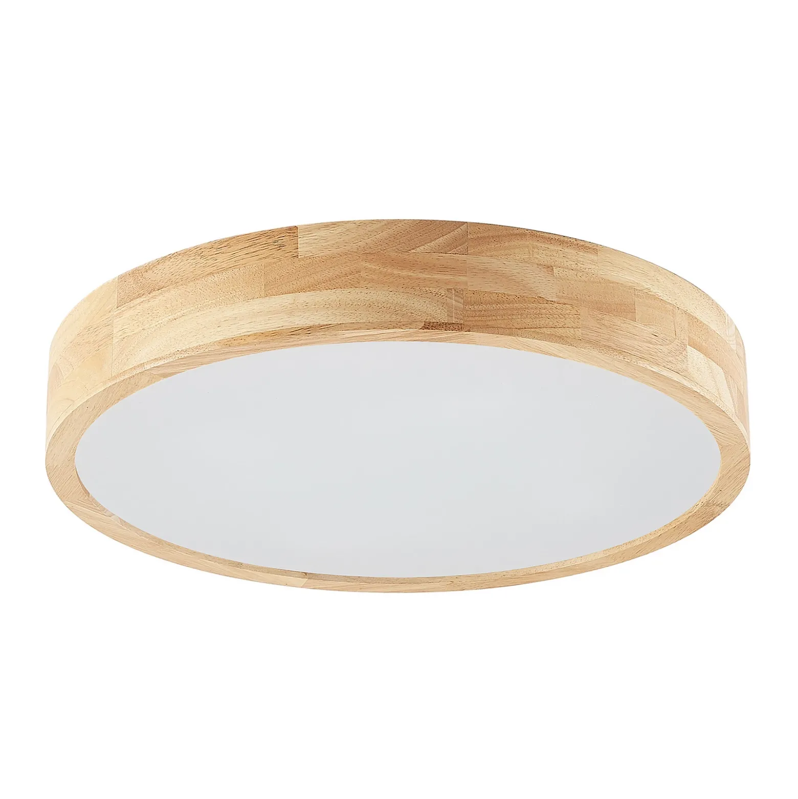 Lámpara de techo Lindby Tanju, Ø 50 cm, 4 luces, madera de caucho, E27