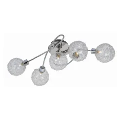 Lámpara de techo Lindby Ticino, 65 cm, 5 luces, metal, cristal