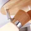 Lámpara de techo Lindby Vivica, Ø 26 cm, cromo/madera, 3 luces