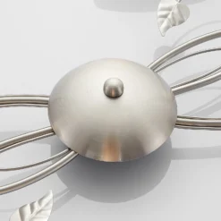 Lámpara de techo Lindby Yannie, 6 luces, 106 cm, níquel/blanco, cristal