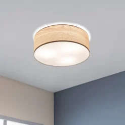 Lámpara de techo Liska de Paulmann en madera de color claro