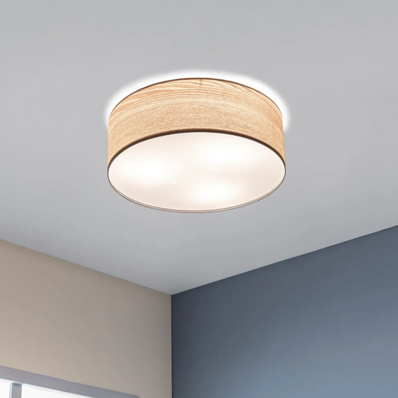 Lámpara de techo Liska de Paulmann en madera de color claro