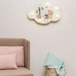 Lámpara de techo Little Indians, nubes, menta