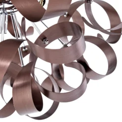 Lámpara de techo Lucande Kaelor, Ø 60 cm, color cobre, aluminio