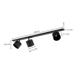 Lámpara de techo 1047, 3 luces, negro