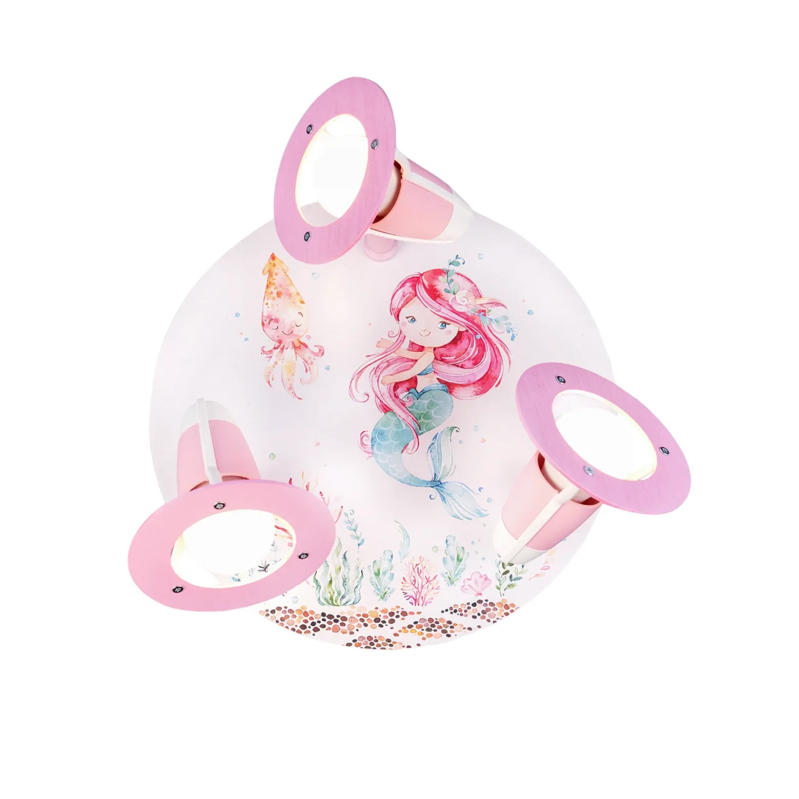 Lámpara de techo Mara mermaid, blanco/rosa, Ø 29 cm, E14