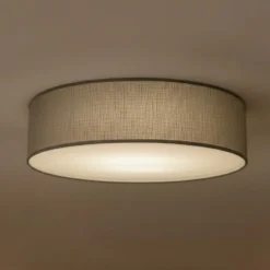 Lámpara de techo Marshall, gris, Ø 50 cm, metal/ratán