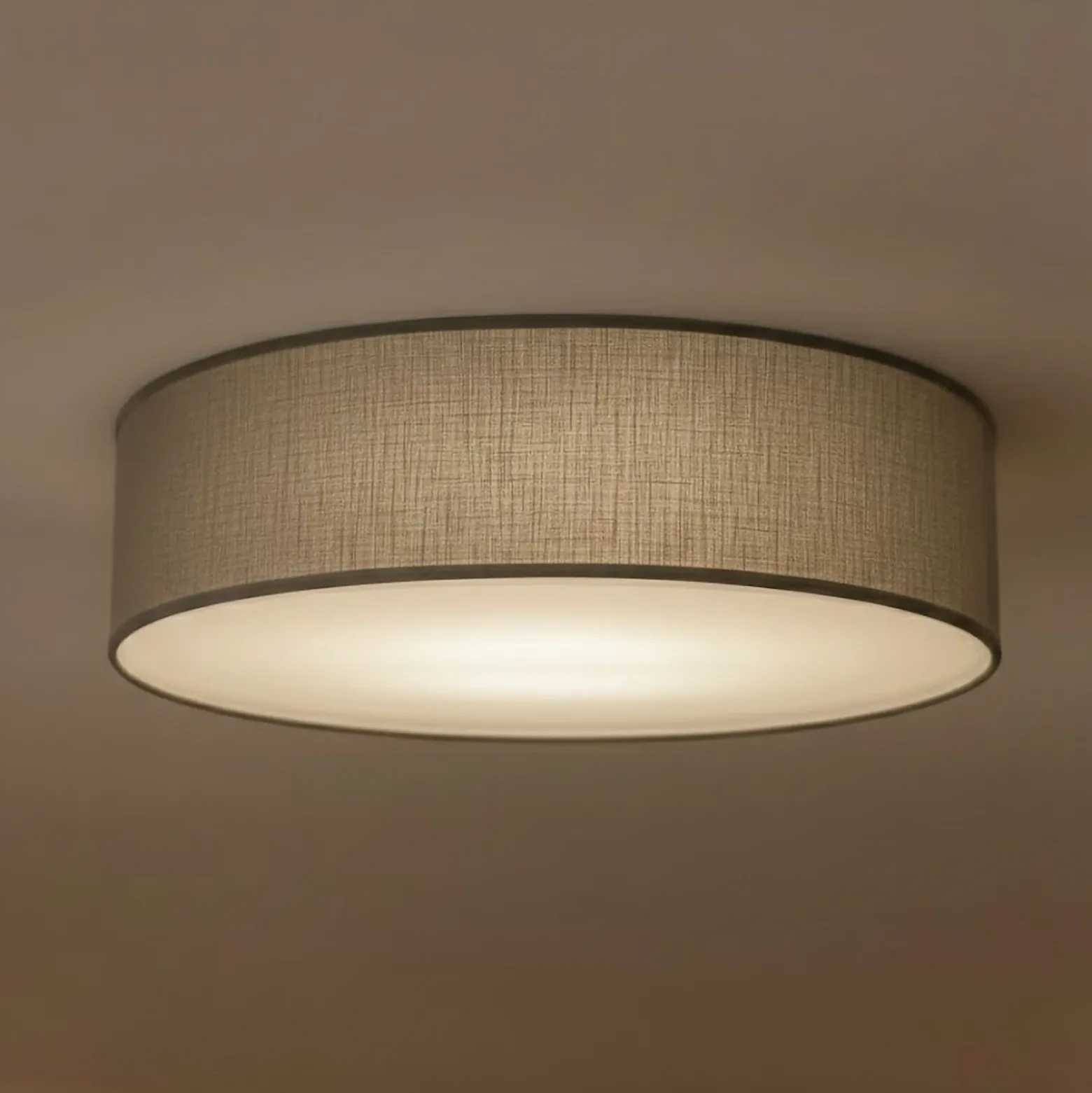 Lámpara de techo Marshall, gris, Ø 50 cm, metal/ratán
