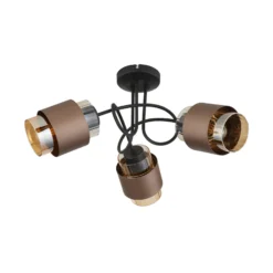 Lámpara de techo Milley, ámbar/bronce, cristal, Ø 43 cm, 3 luces, E27