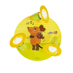 Lámpara de techo Mouse, amarilla, Ø 29 cm, 3 luces, madera