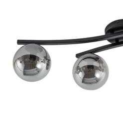 Lámpara de techo OPUS, longitud 84 cm, gris humo/negro, 4 luces.