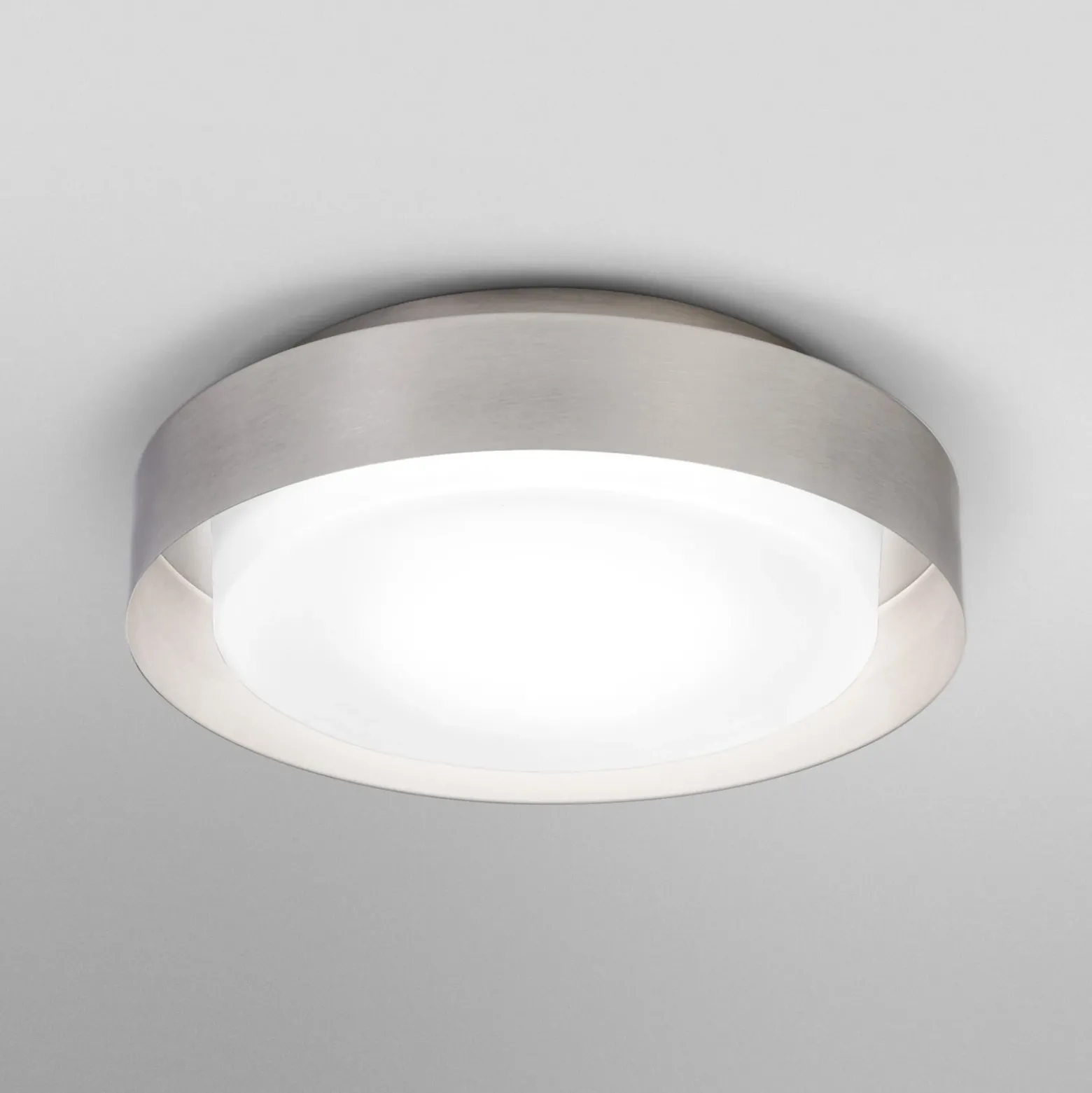 Lámpara de techo ORBIS MADRID de OSRAM, níquel, Ø 29 cm, metal/vidrio