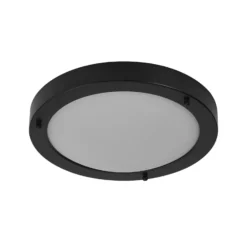 Lámpara de techo OSRAM BATHROOM, negra, Ø 31 cm, metal/vidrio, IP44