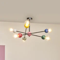 Lámpara de techo OSRAM Decor Bubble, 6 luces, acero, multicolor, E27