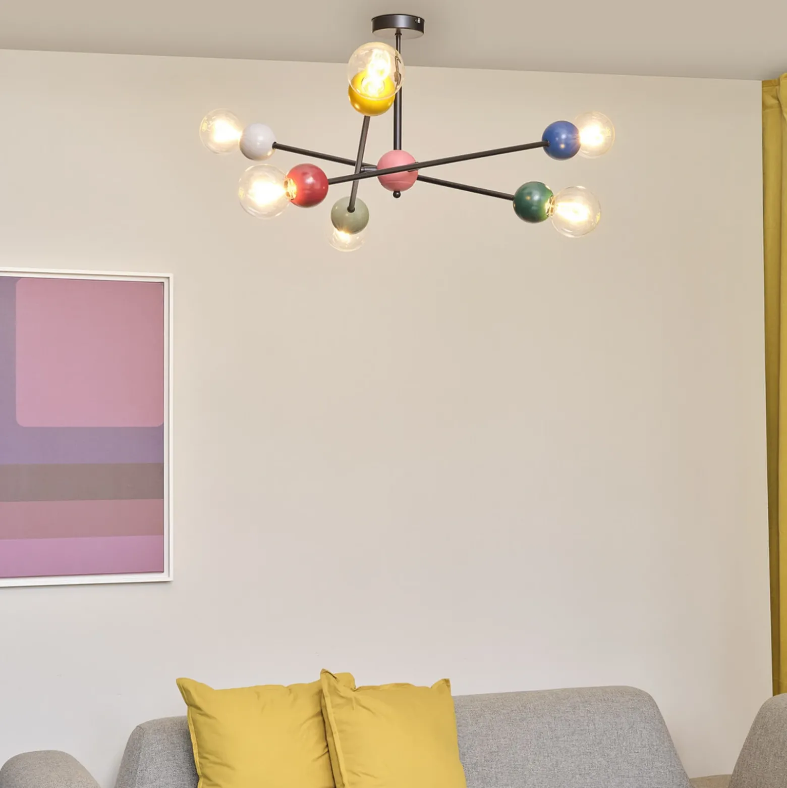 Lámpara de techo OSRAM Decor Bubble, 6 luces, acero, multicolor, E27