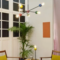 Lámpara de techo OSRAM Decor Bubble, 6 luces, acero, multicolor, E27