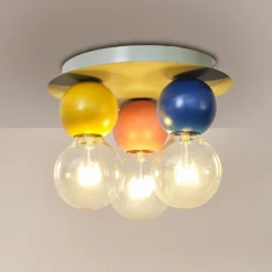 Lámpara de techo OSRAM Decor Bubble, 3 luces, acero, multicolor, E27