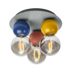 Lámpara de techo OSRAM Decor Bubble, 3 luces, acero, multicolor, E27