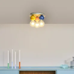 Lámpara de techo OSRAM Decor Bubble, 3 luces, acero, multicolor, E27