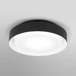 Lámpara de techo OSRAM ORBIS MADRID, negra, Ø 29 cm, metal/vidrio