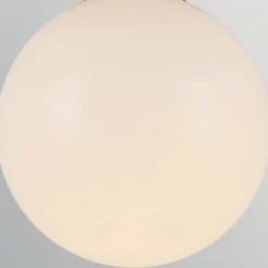 Lámpara de techo Otis, color dorado/ópal, Ø 20 cm, cristal, IP44, E27
