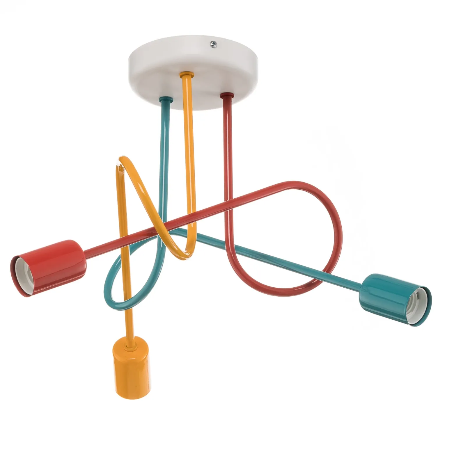 Lámpara de techo Oxford 3 luces naranja/rojo/turquesa