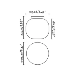Lámpara de techo para baño Amelia, negro/ópal, cristal, Ø 21,5 cm
