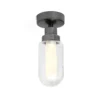 Lámpara de techo para baño Brume LED, antracita, cristal, Ø 8 cm