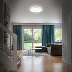 Lámpara de techo para baño LED Slim Drip, blanca, Ø 42 cm