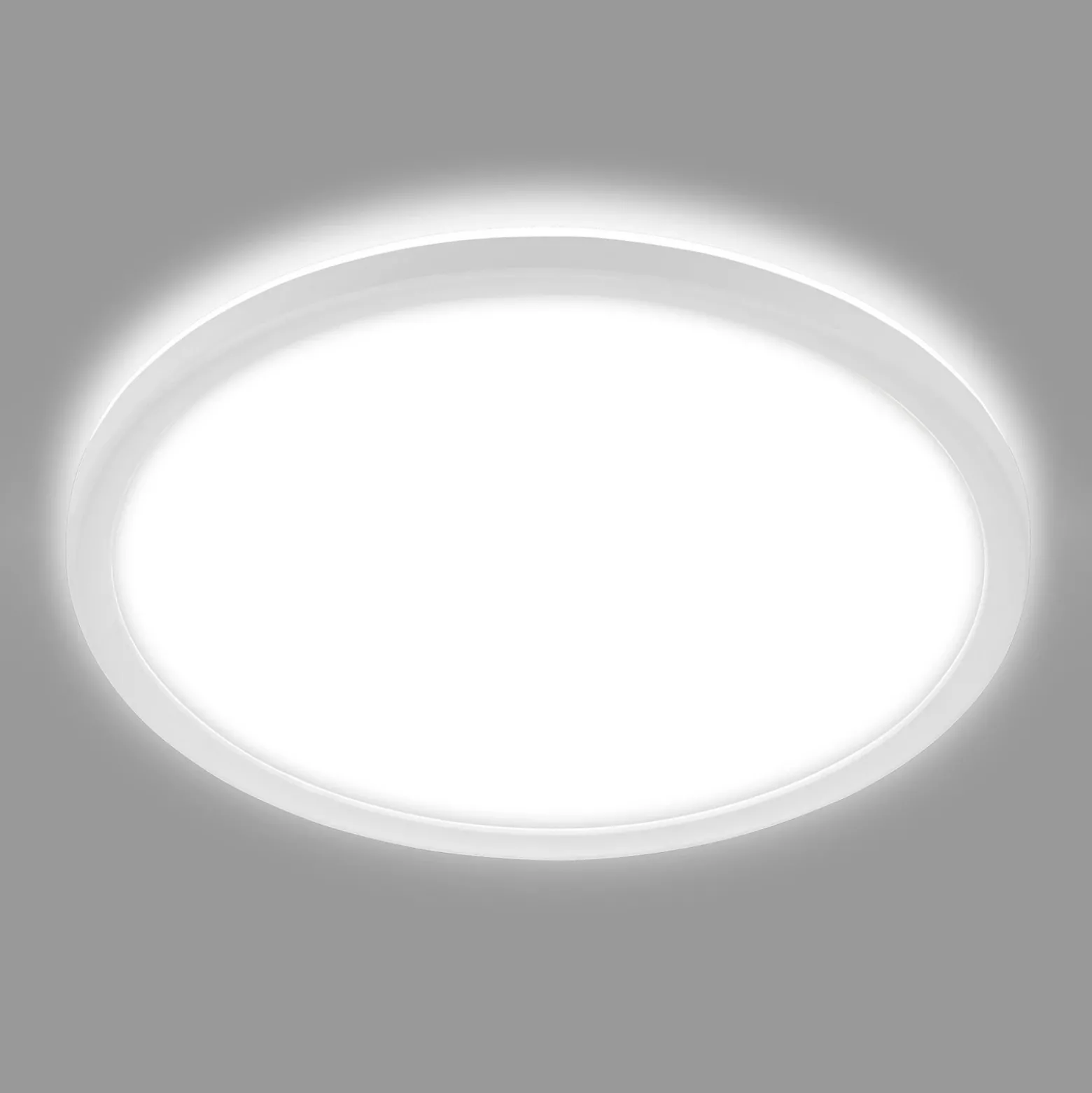Lámpara de techo para baño LED Slim Drip, blanca, Ø 42 cm