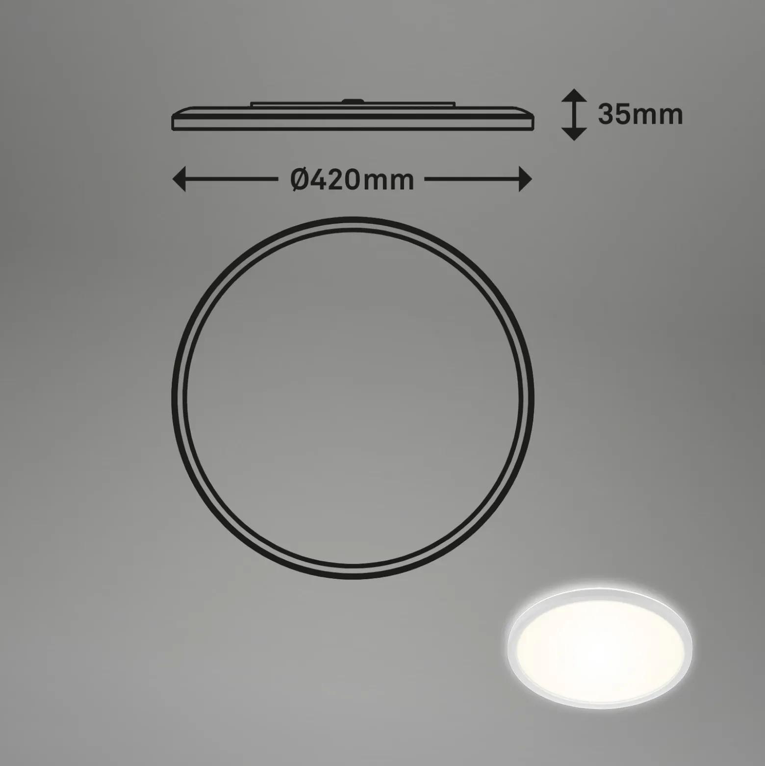 Lámpara de techo para baño LED Slim Drip, blanca, Ø 42 cm