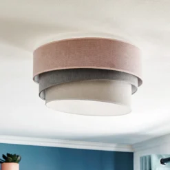 Lámpara de techo Pastell Trio Ø 45 cm rosa/gris/gris claro