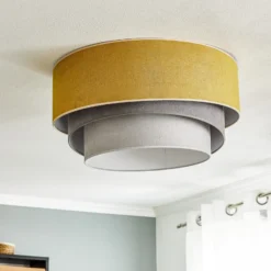 Lámpara de techo Pastell Trio Ø 60 cm mostaza/gris/gris claro
