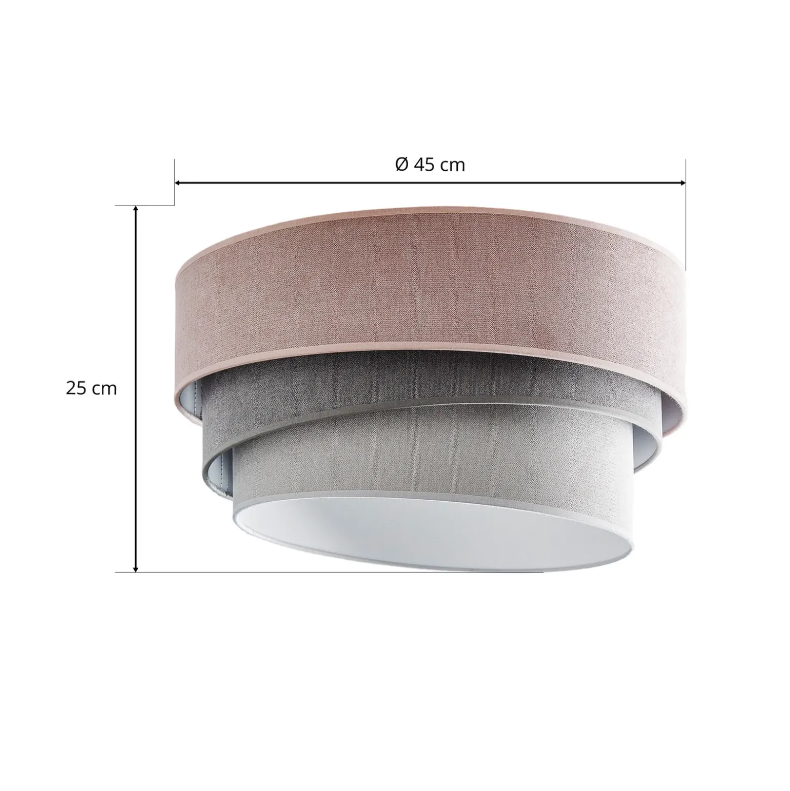 Lámpara de techo Pastell Trio Ø 45 cm rosa/gris/gris claro