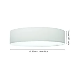 Lámpara de techo Pasteri, blanca, 57 cm