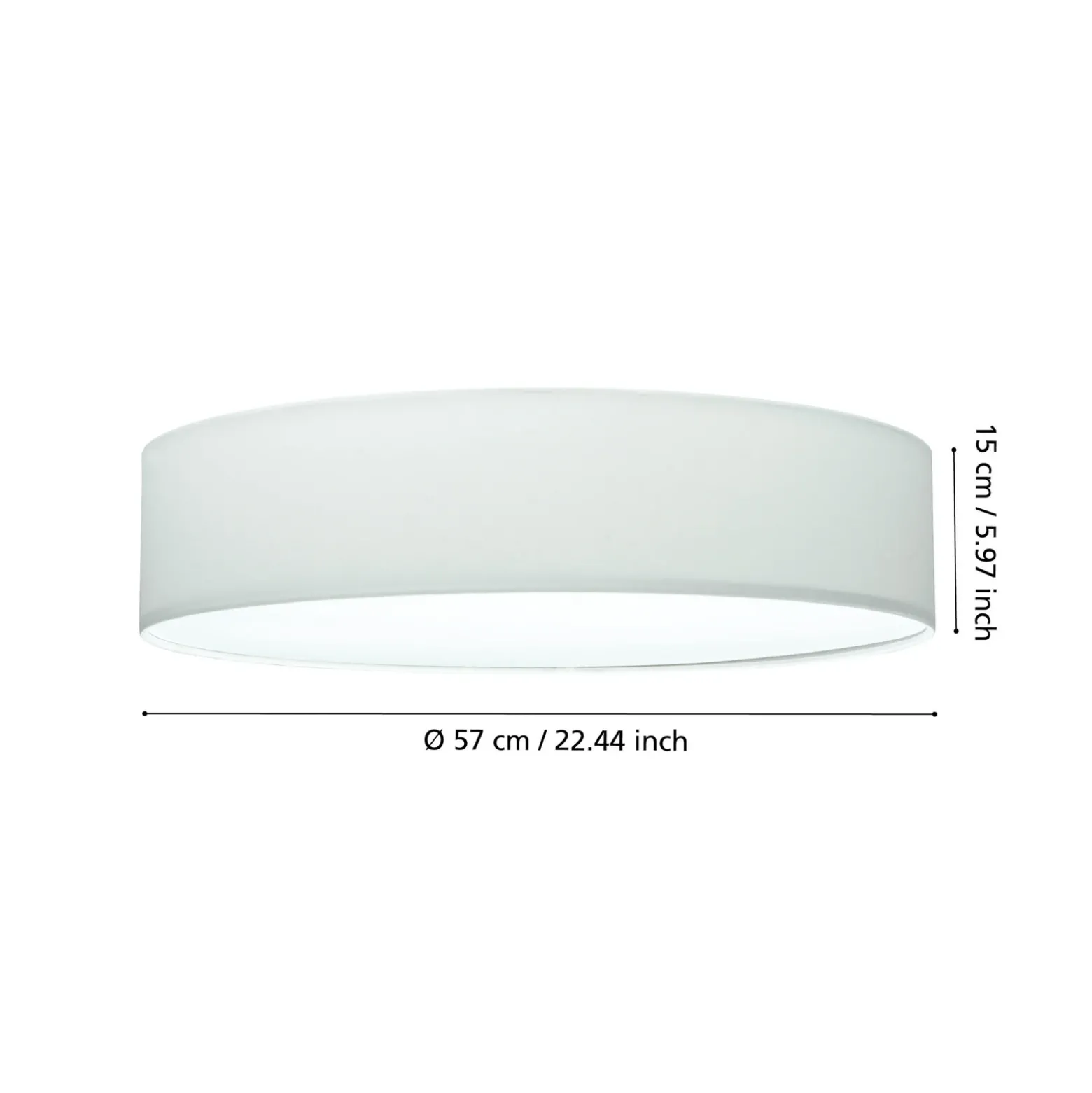 Lámpara de techo Pasteri, blanca, 57 cm