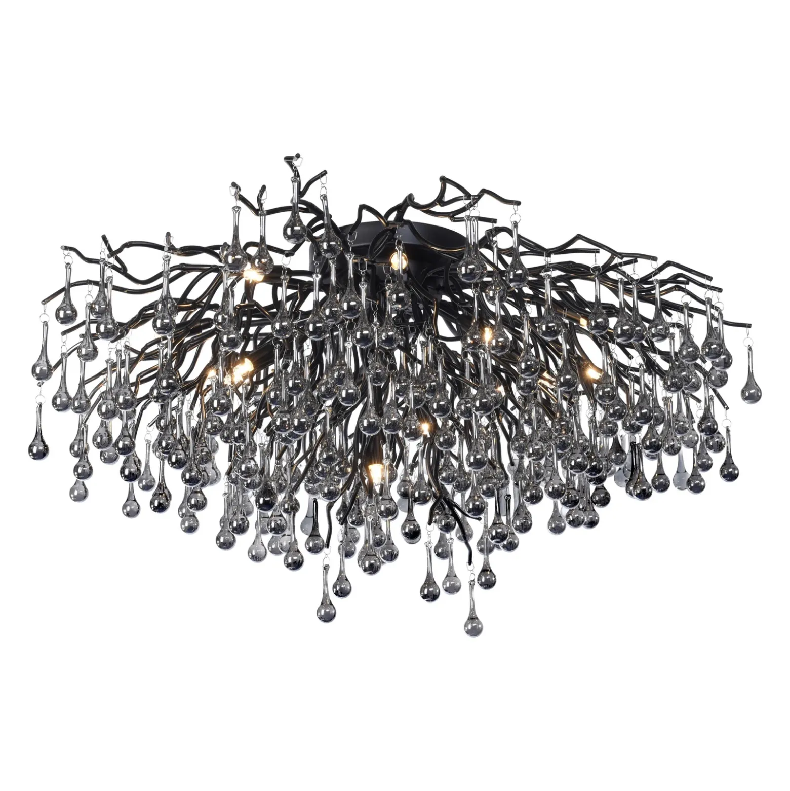 Lámpara de techo Paul Neuhaus Icicle, 14 luces, negra