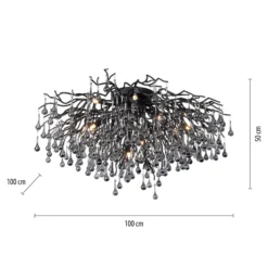 Lámpara de techo Paul Neuhaus Icicle, 14 luces, negra