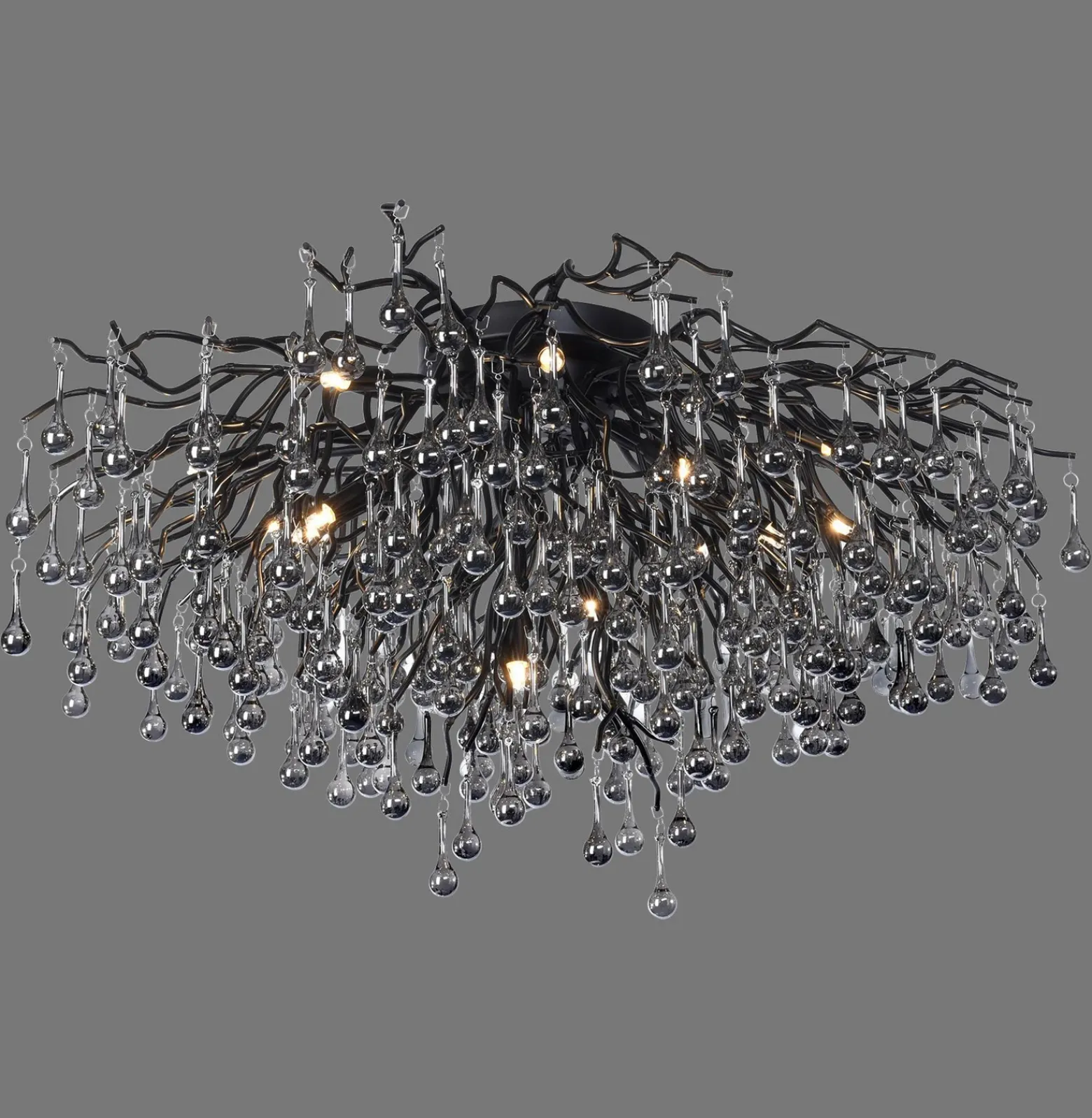 Lámpara de techo Paul Neuhaus Icicle, 14 luces, negra